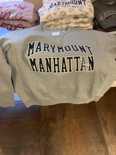 Lost Brand New Gray Sweatshirt tags still attached and says “marymount Manhattan”