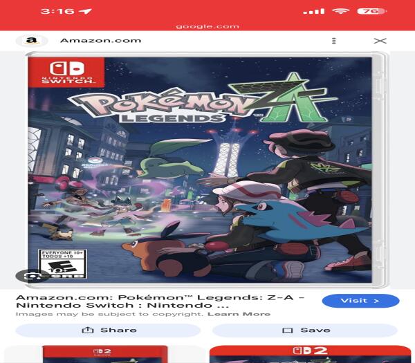Lost Nintendo Switch Game, Pokemon Z to A